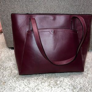 Burgundy tote bag
